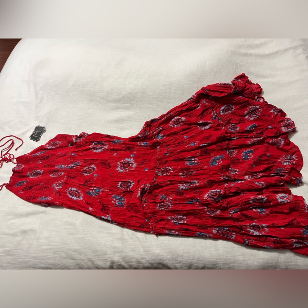 Free People Red Floral Maxi Dress